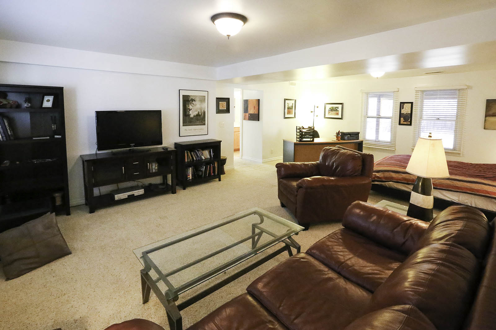 Basement living room - real estate photo sample